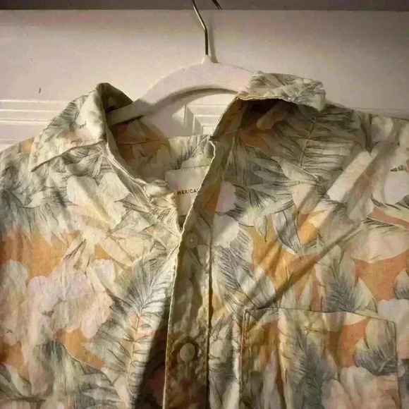 American Eagle Button Up Shirt Summer Pool Beach Small - Picture 5 of 7